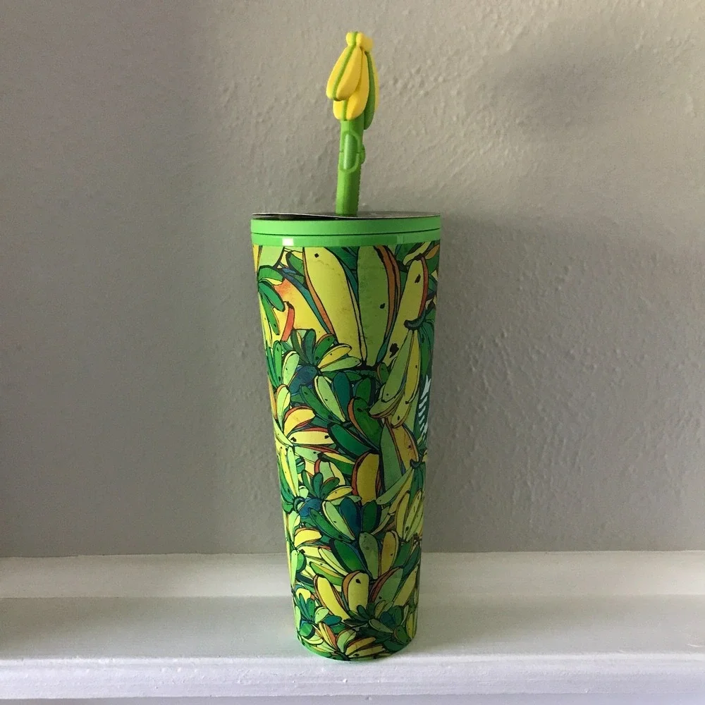 Starbucks x Farm Rio 2025 Board Banana Venti Cold Cup Tumbler 24oz Straw Topper